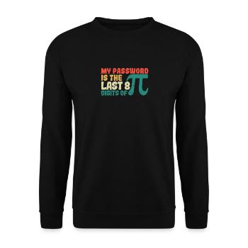 My password is the last 8 digits of Pi - Unisex Sweatshirt - black - Front - Alina (178cm) & Michal (187cm)
