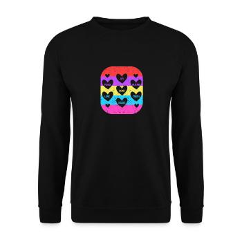 Valentine's Day Heart Candy Lovers Matching - Unisex Sweatshirt - black - Front - Alina (178cm) & Michal (187cm)