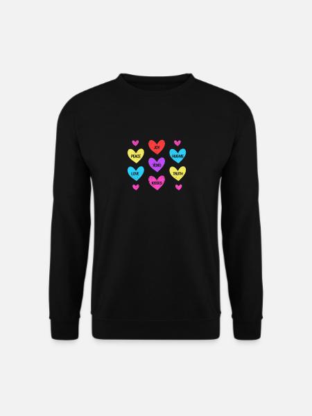 Valentinstag Herz Süßigkeiten Liebhaber Passende - Unisex Pullover - Schwarz