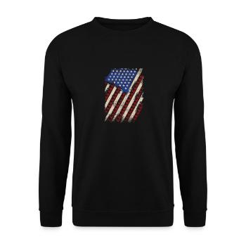 Valentine's Day American Flag Hearts USA Love - Unisex Sweatshirt - black - Front - Alina (178cm) & Michal (187cm)