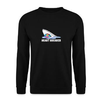 Saint-Valentin Requin Heartbreaker Drôle de cœurs Requins - Sweat-shirt Unisexe - noir - Devant - Alina (178cm) & Michal (187cm)