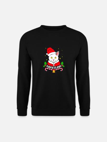 Cat Santa Claws - Unisex Sweatshirt - black