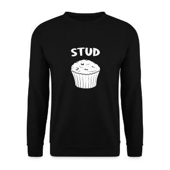 Simple and Cute Stud Muffi - Unisex Pullover - Schwarz - Vorne - Alina (178cm) & Michal (187cm)