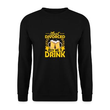 Just Divorced Buy Me A Drink Divorce Divorcee - Unisex Sweatshirt - black - Front - Alina (178cm) & Michal (187cm)