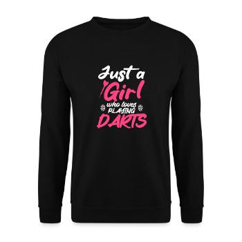Juste une fille qui aime jouer au Darts Disc Club - Sweat-shirt Unisexe - noir - Devant - Alina (178cm) & Michal (187cm)