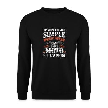 Motard Homme Moto Cadeau Motorcycle Motards - Sweat-shirt Unisexe - noir - Devant - Alina (178cm) & Michal (187cm)