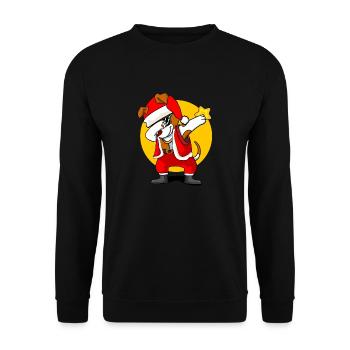 Jack Russell Terrier Chien de Noël Costume de Père Noël - Sweat-shirt Unisexe - noir - Devant - Alina (178cm) & Michal (187cm)