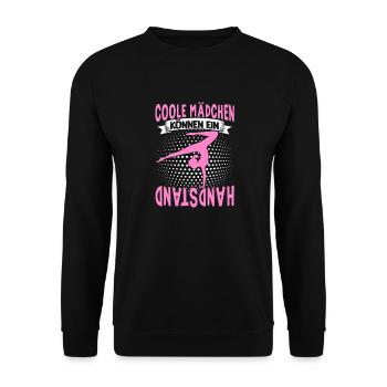 Handstände Turnerin Damen Mädchen Turner Kopfüber - Unisex Pullover - Schwarz - Vorne - Alina (178cm) & Michal (187cm)