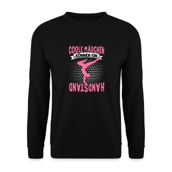 Handstände Turnerin Damen Mädchen Turner Kopfüber - Unisex Pullover - Schwarz - Vorne - Alina (178cm) & Michal (187cm)