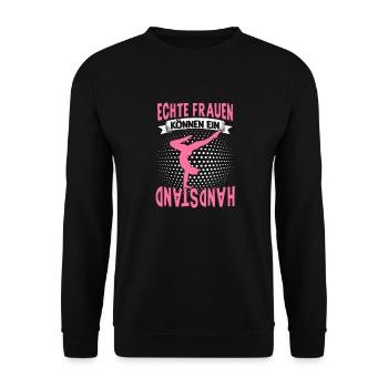 Handstände Turnerin Damen Mädchen Turner Kopfüber - Unisex Pullover - Schwarz - Vorne - Alina (178cm) & Michal (187cm)