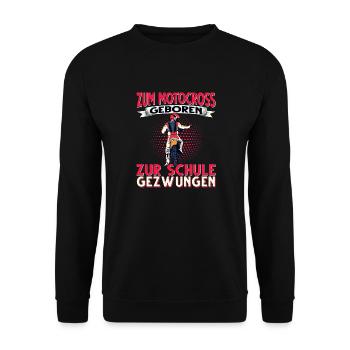 Motocross Motorrad Dirt Bike Dirtbike Biker - Unisex Pullover - Schwarz - Vorne - Alina (178cm) & Michal (187cm)