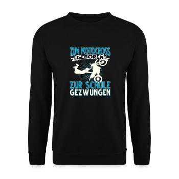 Motocross Motorrad Dirt Bike Dirtbike Biker - Unisex Pullover - Schwarz - Vorne - Alina (178cm) & Michal (187cm)