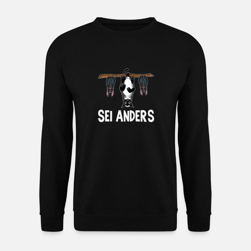 Lustige Katzen Sei Anders Be Different Schwarze - Unisex Pullover - Schwarz