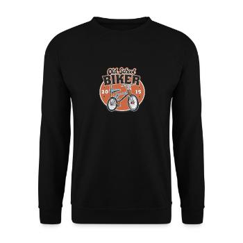 Old School Biker 2015. 8th birthday - Unisex Sweatshirt - black - Front - Alina (178cm) & Michal (187cm)