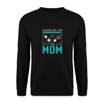 Leveled Up to Mom Gamer Mommy Gaming Mama Family M - Unisex Sweatshirt - black - Front - Alina (178cm) & Michal (187cm)