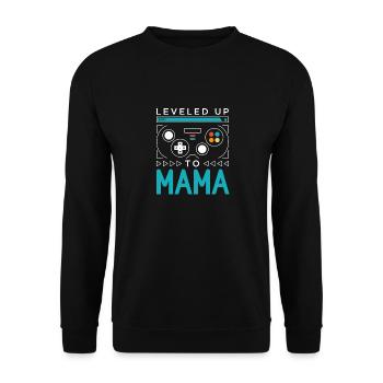 Leveled Up to Mama Gamer Mom Gaming Mommy Family M - Unisex Sweatshirt - black - Front - Alina (178cm) & Michal (187cm)