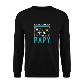 Mis à niveau à Papy Gamer Grand-père Gaming Grandfathe - Sweat-shirt Unisexe - noir - Devant - Alina (178cm) & Michal (187cm)