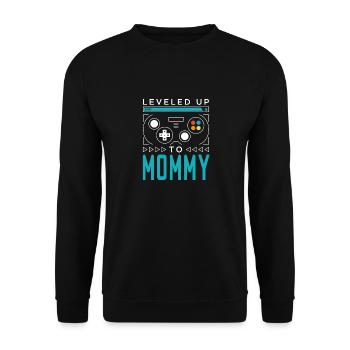 Leveled Up to Mommy Gamer Mom Gaming Mama Family M - Unisex Sweatshirt - black - Front - Alina (178cm) & Michal (187cm)