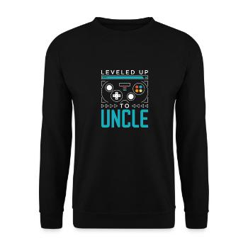 Leveled Up to Uncle Gamer Oncle Gaming Tio Family - Unisex Sweatshirt - black - Front - Alina (178cm) & Michal (187cm)