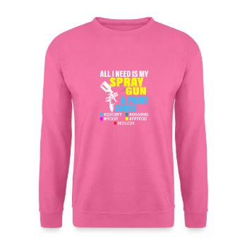 Tout ce dont j’ai besoin, c’est de mon pistolet de pulvérisation et de mes codes de peinture Carrosserie - Sweat-shirt Unisexe - rose - Devant