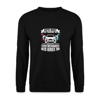 Peinture de carrosserie automobile parce que même les mécaniciens ont besoin d’elle - Sweat-shirt Unisexe - noir - Devant - Alina (178cm) & Michal (187cm)