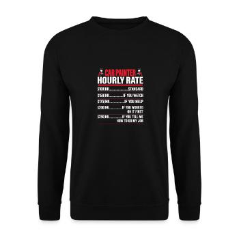 Peintre de voiture Technicien de carrosserie automatique à taux horaire Pai - Sweat-shirt Unisexe - noir - Devant - Alina (178cm) & Michal (187cm)