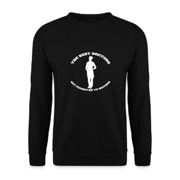 Arzt Mutter Krankenschwester Arzthelferin Doktor - Unisex Pullover - Schwarz - Vorne - Alina (178cm) & Michal (187cm)