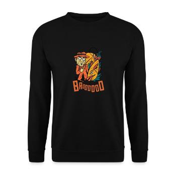 Es ist mein Arsch broo großen Fisch Fischer Es ist - Unisex Pullover - Schwarz - Vorne - Alina (178cm) & Michal (187cm)