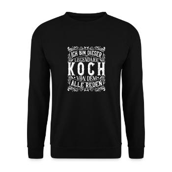 Ich bin dieser Legendäre Koch - Unisex Pullover - Schwarz - Vorne - Alina (178cm) & Michal (187cm)