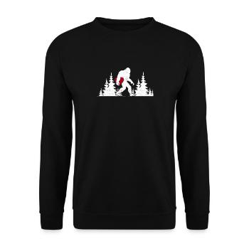 Bigfoot Herz Valentinstag Sasquatch Lover Paare - Unisex Pullover - Schwarz - Vorne - Alina (178cm) & Michal (187cm)