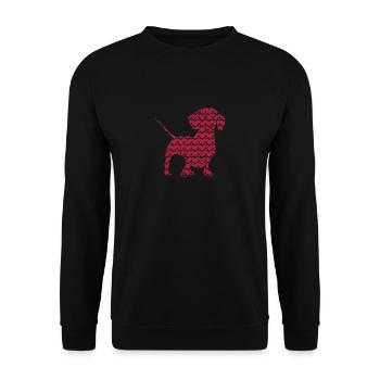 Heart Dog Lovers Dachshund Puppy Saint-Valentin - Sweat-shirt Unisexe - noir - Devant - Alina (178cm) & Michal (187cm)