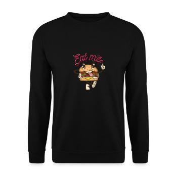 Eat me brötchen Eat me brötchen Inspiration Geschä - Unisex Pullover - Schwarz - Vorne - Alina (178cm) & Michal (187cm)