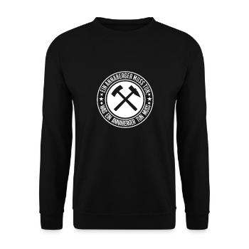 Ein Annaberger muss tun - Unisex Pullover - Schwarz - Vorne - Alina (178cm) & Michal (187cm)