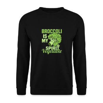 Broccoli Is My Spirit Vegetable Broccolies Veggie - Unisex Pullover - Schwarz - Vorne - Alina (178cm) & Michal (187cm)