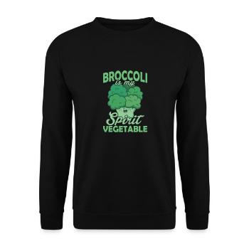 Broccoli Is My Spirit Vegetable Veggie Broccolies - Unisex Pullover - Schwarz - Vorne - Alina (178cm) & Michal (187cm)