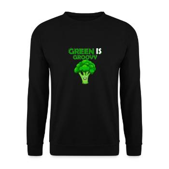 Le vert est le brocoli aux légumes Groovy - Sweat-shirt Unisexe - noir - Devant - Alina (178cm) & Michal (187cm)