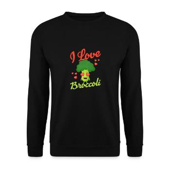 J’adore les brocolis aux légumes - Sweat-shirt Unisexe - noir - Devant - Alina (178cm) & Michal (187cm)