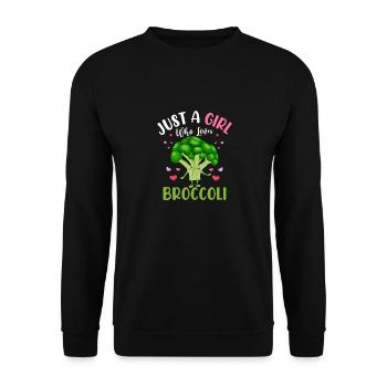 Juste une fille qui aime le brocoli Brocolies Vegetabl - Sweat-shirt Unisexe - noir - Devant - Alina (178cm) & Michal (187cm)