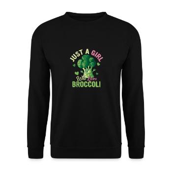 Juste une fille qui aime le brocoli et le brocoli aux légumes - Sweat-shirt Unisexe - noir - Devant - Alina (178cm) & Michal (187cm)