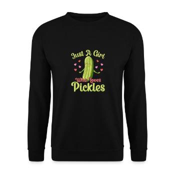 Juste une fille qui aime les cornichons Cornichon au concombre - Sweat-shirt Unisexe - noir - Devant - Alina (178cm) & Michal (187cm)