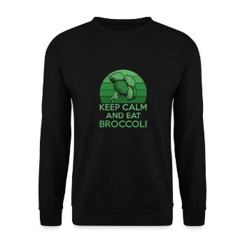 Keep Calm And Eat Broccoli Broccolies Vegetable - Unisex Pullover - Schwarz - Vorne - Alina (178cm) & Michal (187cm)