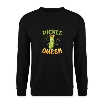 Pickle Queen Pickles Cucumber - Unisex Pullover - Schwarz - Vorne - Alina (178cm) & Michal (187cm)