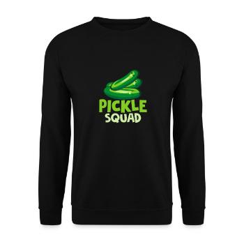 Pickle Squad Cucumber Pickles - Unisex Pullover - Schwarz - Vorne - Alina (178cm) & Michal (187cm)