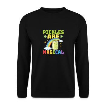 Pickles Are Magical Pickle Cucumber - Unisex Sweatshirt - black - Front - Alina (178cm) & Michal (187cm)