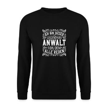 Ich bin dieser Legendäre Anwalt - Unisex Pullover - Schwarz - Vorne - Alina (178cm) & Michal (187cm)