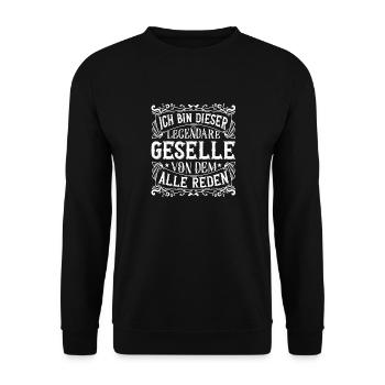 Ich bin dieser Legendäre Geselle Geschenk - Unisex Pullover - Schwarz - Vorne - Alina (178cm) & Michal (187cm)
