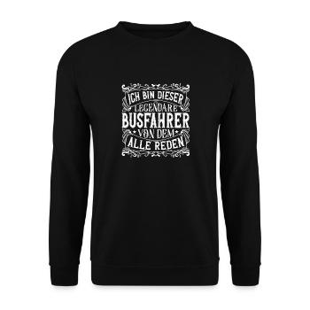 Ich bin dieser Legendäre Busfahrer - Unisex Pullover - Schwarz - Vorne - Alina (178cm) & Michal (187cm)