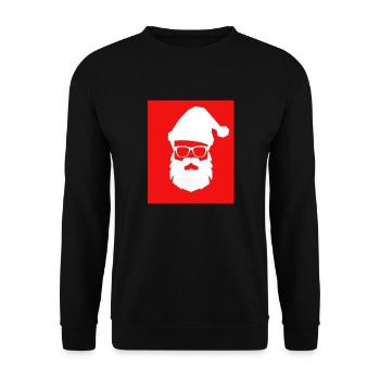 Santa Weihnachten Claus - Unisex Pullover - Schwarz - Vorne - Alina (178cm) & Michal (187cm)