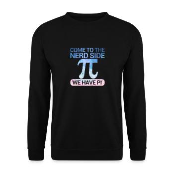 Komm auf die Nerd-Seite Wir haben Pi Day Math Nerd - Unisex Pullover - Schwarz - Vorne - Alina (178cm) & Michal (187cm)