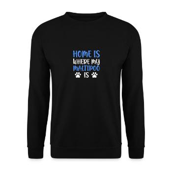 Maltipoo Hund Geschenk Hunderasse Maltipoo - Unisex Pullover - Schwarz - Vorne - Alina (178cm) & Michal (187cm)